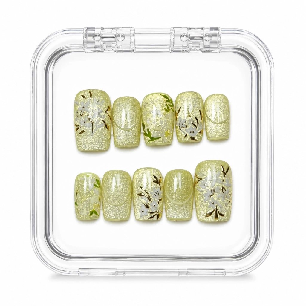 Press-on Nails Wholesale $11.90 Golden Luxe Speckle by Yabe Vietnam