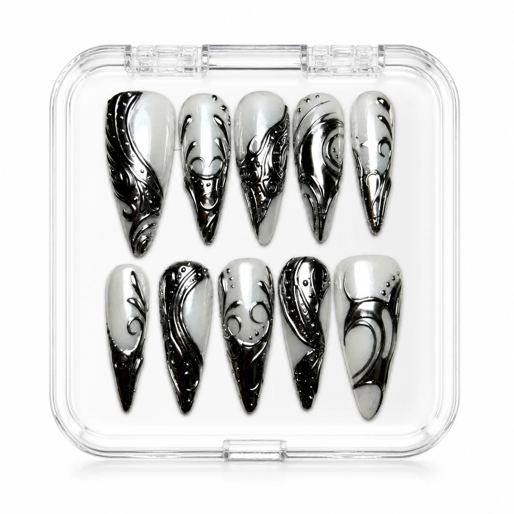 Press-on Nails Wholesale $11.90 Obsidian Veil by Yabe Vietnam