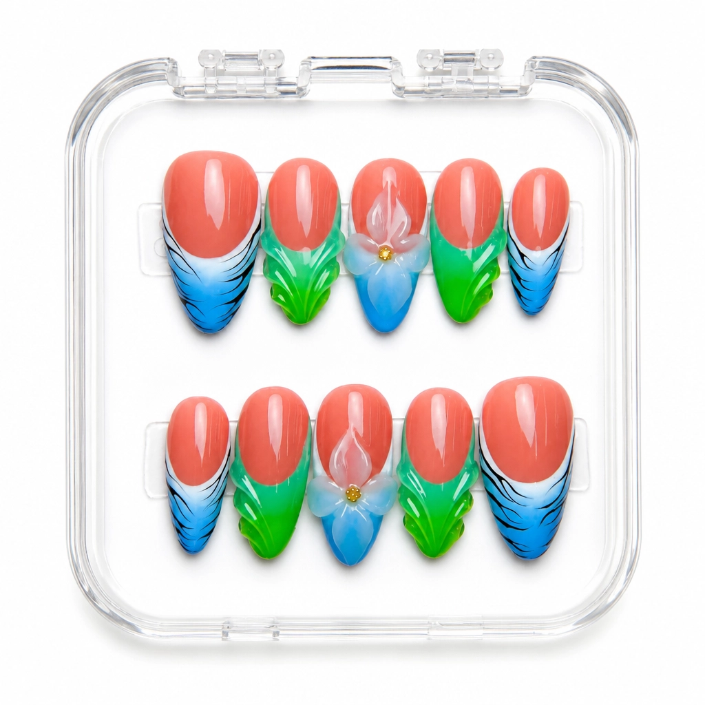 Press-on Nails Wholesale $11.90 Tropical Dusk by Yabe Vietnam