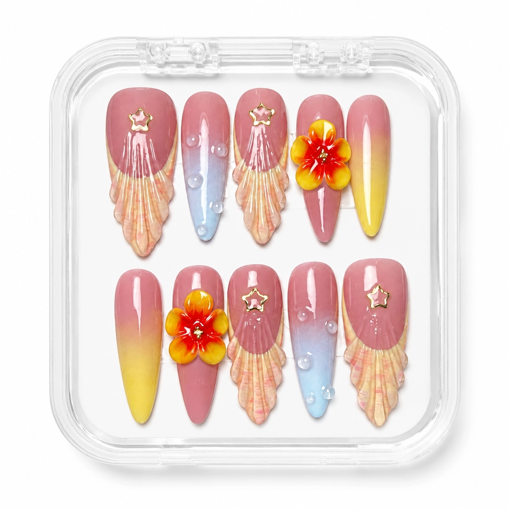 Press-on Nails Wholesale $11.90 Sunset Elegance by Yabe Vietnam