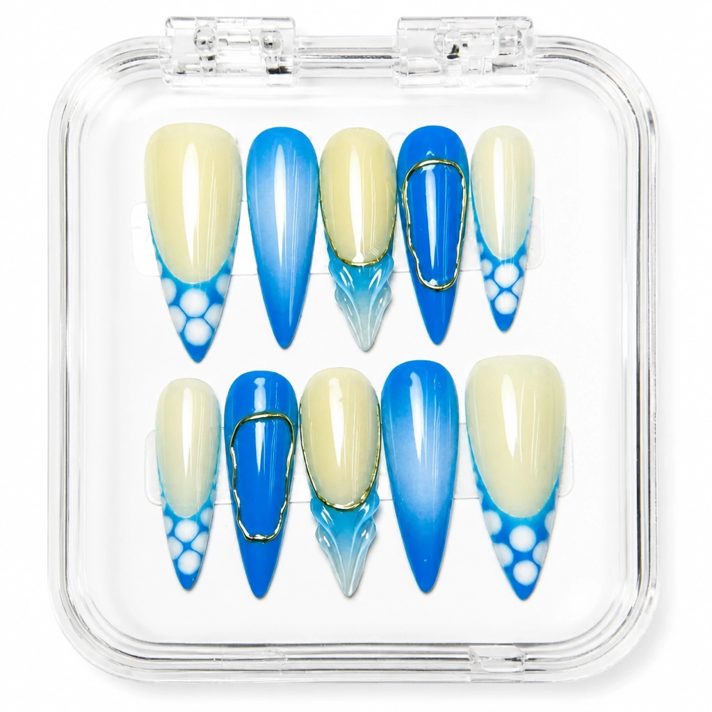 Press-on Nails Wholesale $11.90 Azure Geometry by Yabe Vietnam