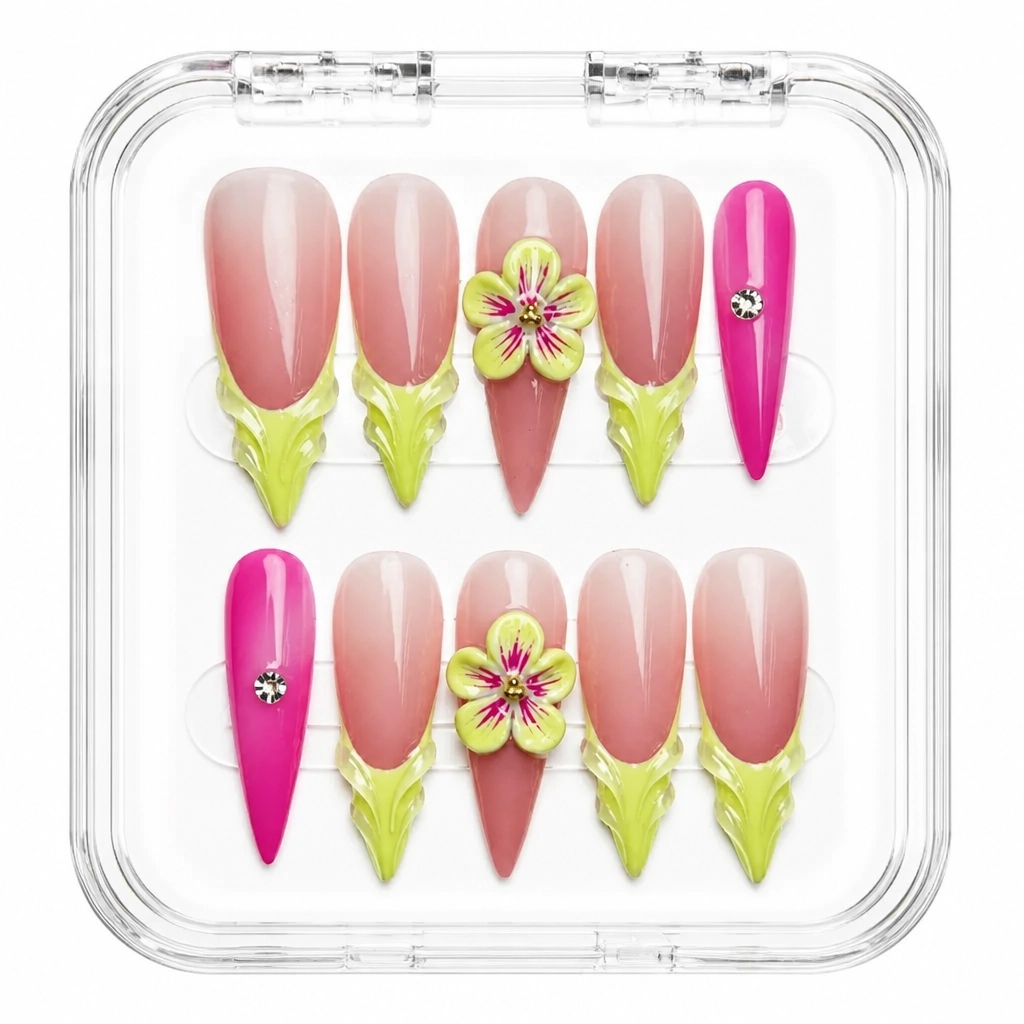 Press-on Nails Wholesale $11.90 Rose Botanical Blush by Yabe Vietnam