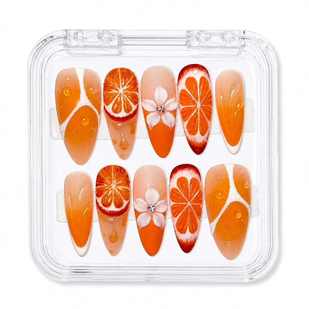 Press-on Nails Wholesale $11.90 Citrus Blossom by Yabe Vietnam