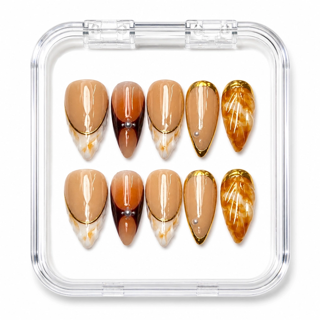 Press-on Nails Wholesale $11.90 Amber Glissade by Yabe Vietnam
