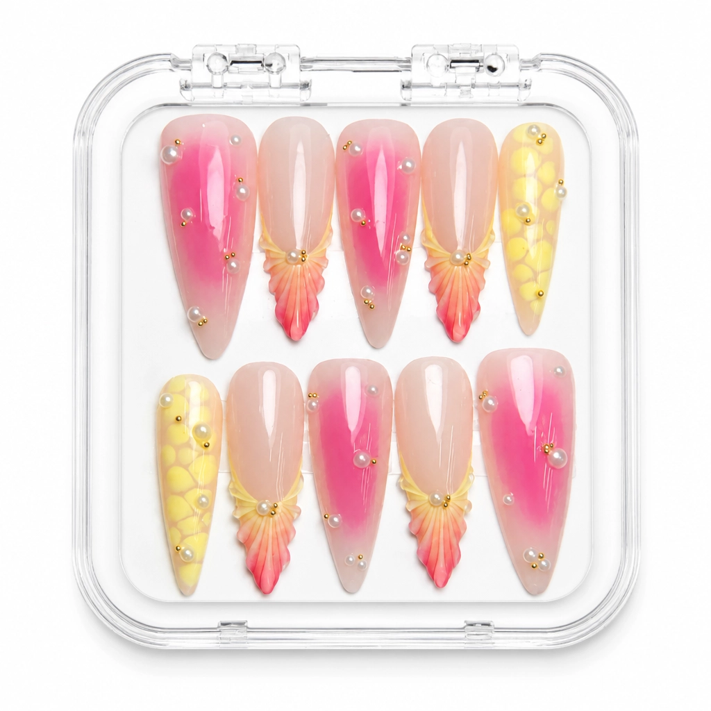 Press-on Nails Wholesale $11.90 Floral Glamour by Yabe Vietnam