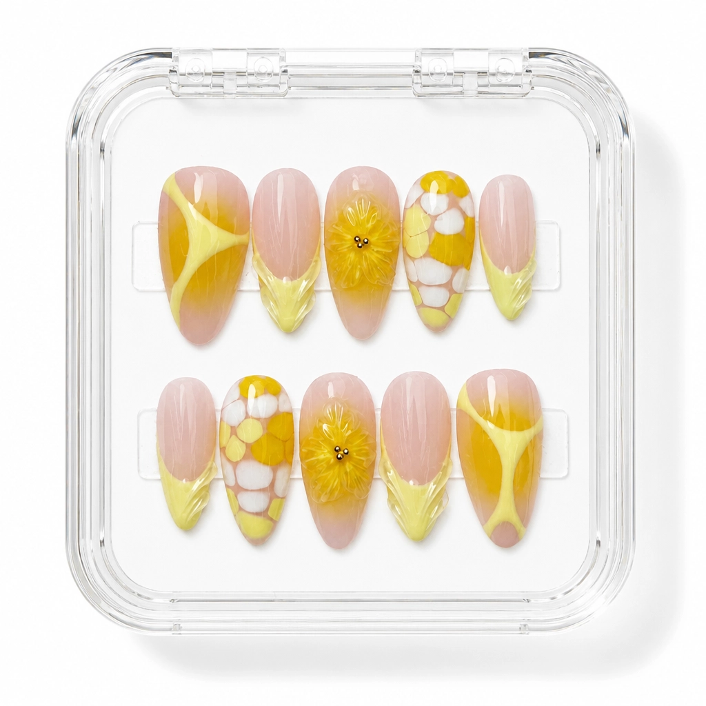 Press-on Nails Wholesale $11.90 Golden Geometry Luxe by Yabe Vietnam