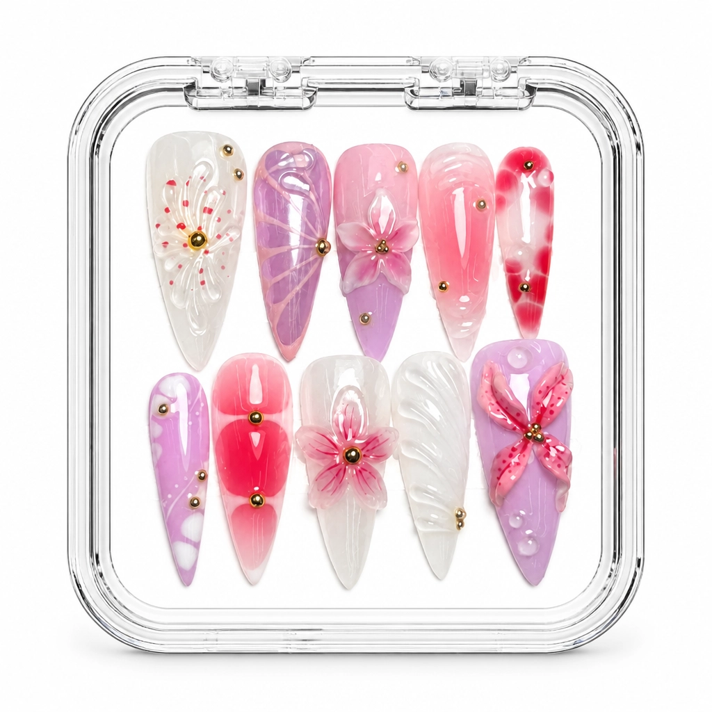 Press-on Nails Wholesale $11.90 Nude Bloom Stiletto by Yabe Vietnam