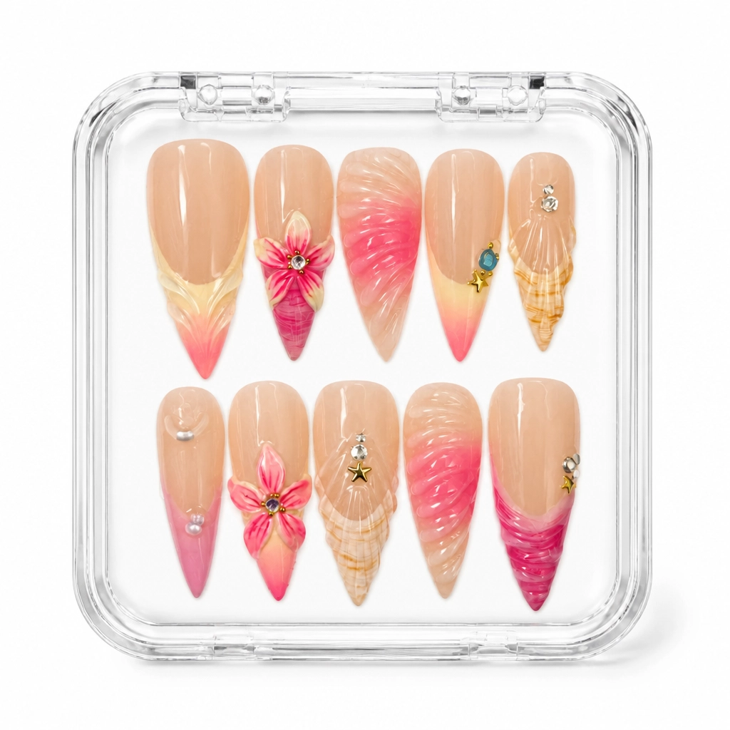 Press-on Nails Wholesale $11.90 Floral Fusion Bliss by Yabe Vietnam