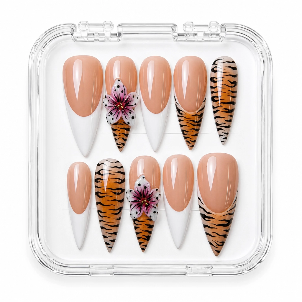 Press-on Nails Wholesale $11.90 Safari Bloom by Yabe Vietnam