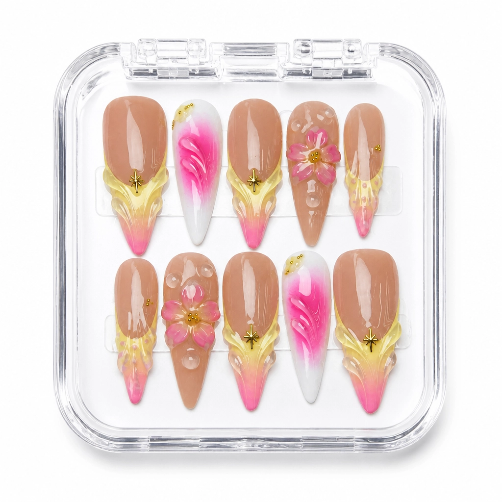 Press-on Nails Wholesale $11.90 Velvet Gilded Bloom by Yabe Vietnam