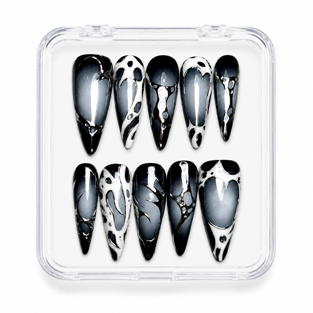 Press-on Nails Wholesale $11.90 Royal Obsidian Elegance by Yabe Vietnam
