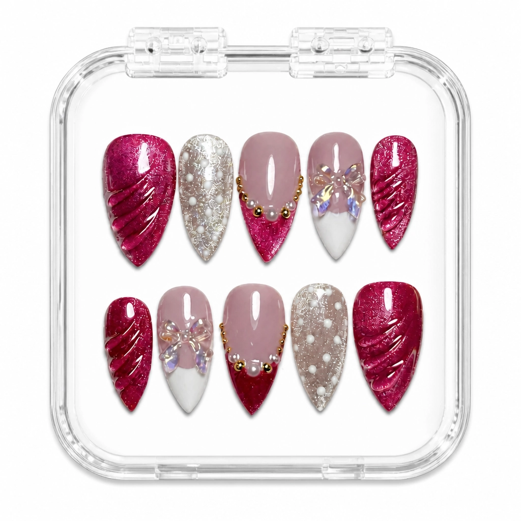 Press-on Nails Wholesale $11.90 Glimmer Crimson by Yabe Vietnam