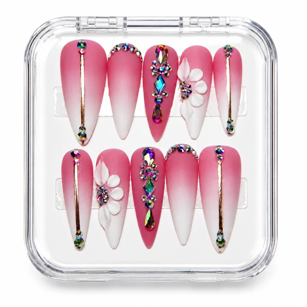 Press-on Nails Wholesale $11.90 Jeweled Blossom by Yabe Vietnam