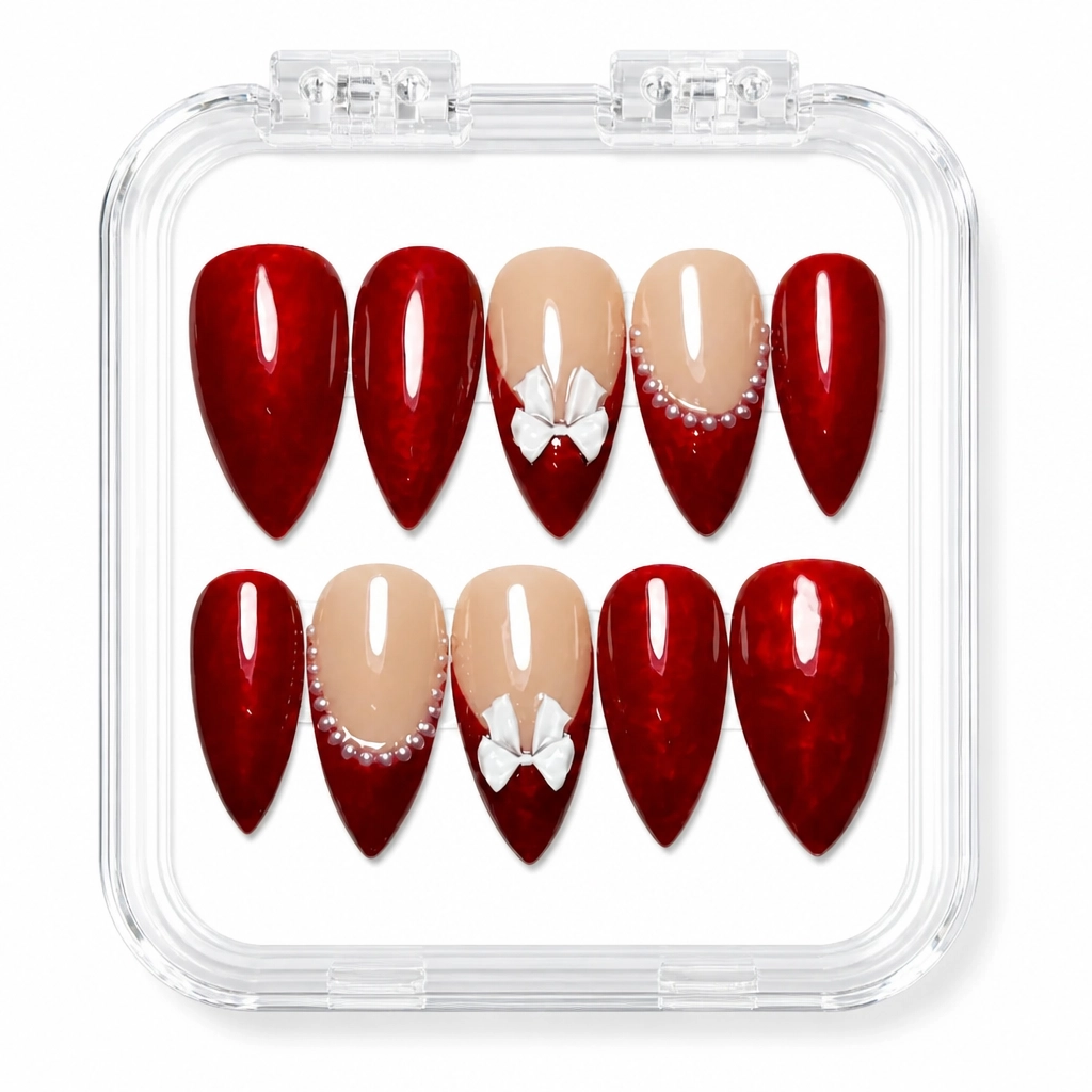 Press-on Nails Wholesale $11.90 Royal Crimson Elegance by Yabe Vietnam