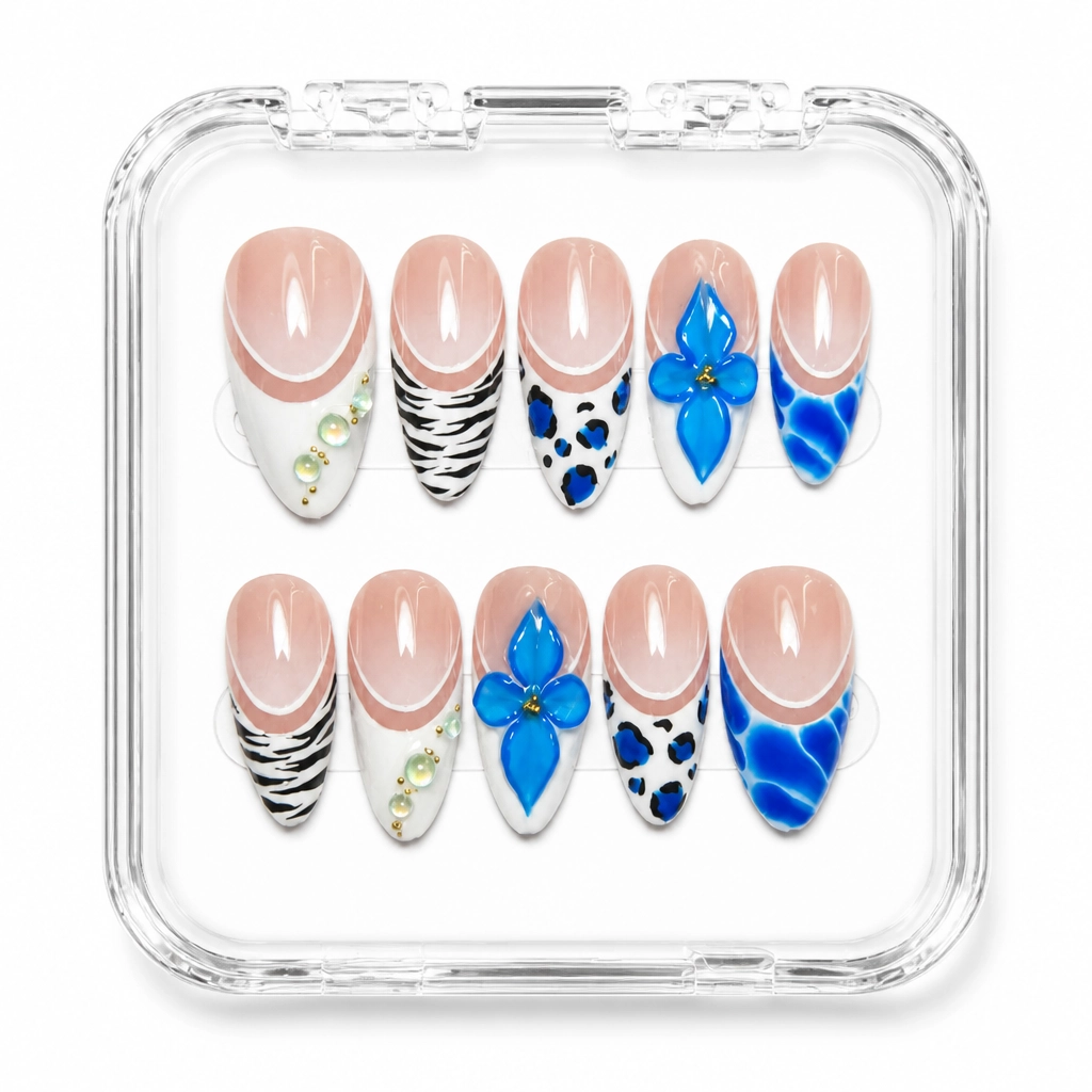 Press-on Nails Wholesale $11.90 Sapphire Elegance by Yabe Vietnam