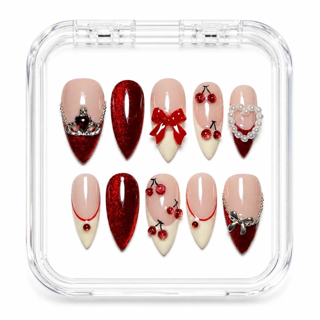 Press-on Nails Wholesale $11.90 Crimson Elegance by Yabe Vietnam