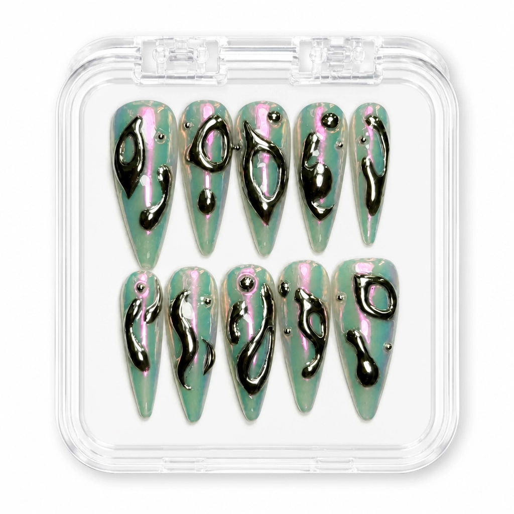 Press-on Nails Wholesale $11.90 Obsidian Dream by Yabe Vietnam