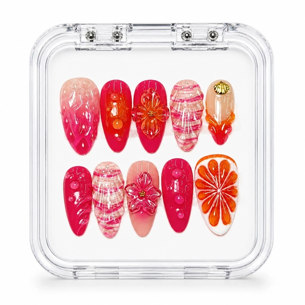 Press-on Nails Wholesale $11.90 Crimson Radiance by Yabe Vietnam