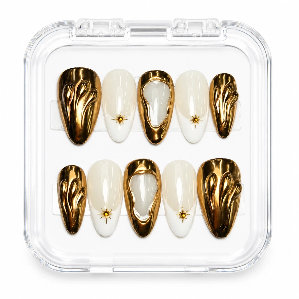 Press-on Nails Wholesale $11.90 Gilded Elegance by Yabe Vietnam