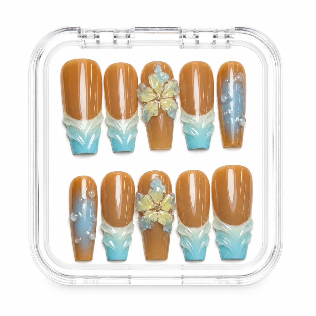 Press-on Nails Wholesale $11.90 Botanical Ombre by Yabe Vietnam