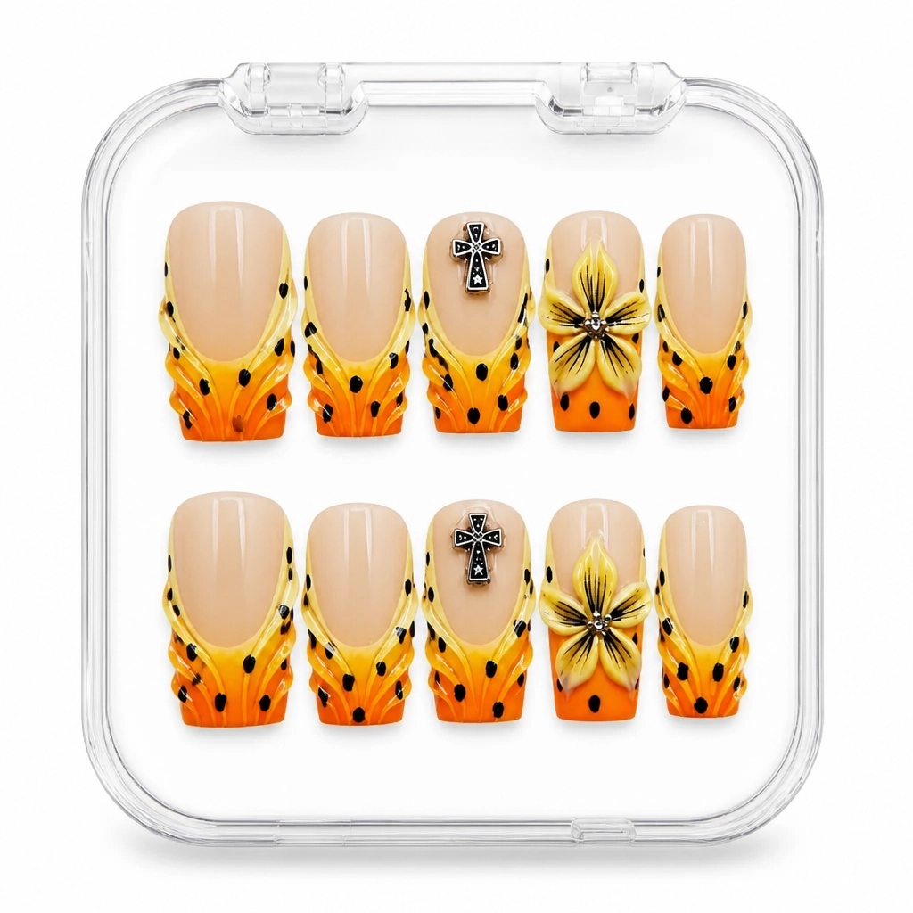 Press-on Nails Wholesale $11.90 Floral Charm by Yabe Vietnam