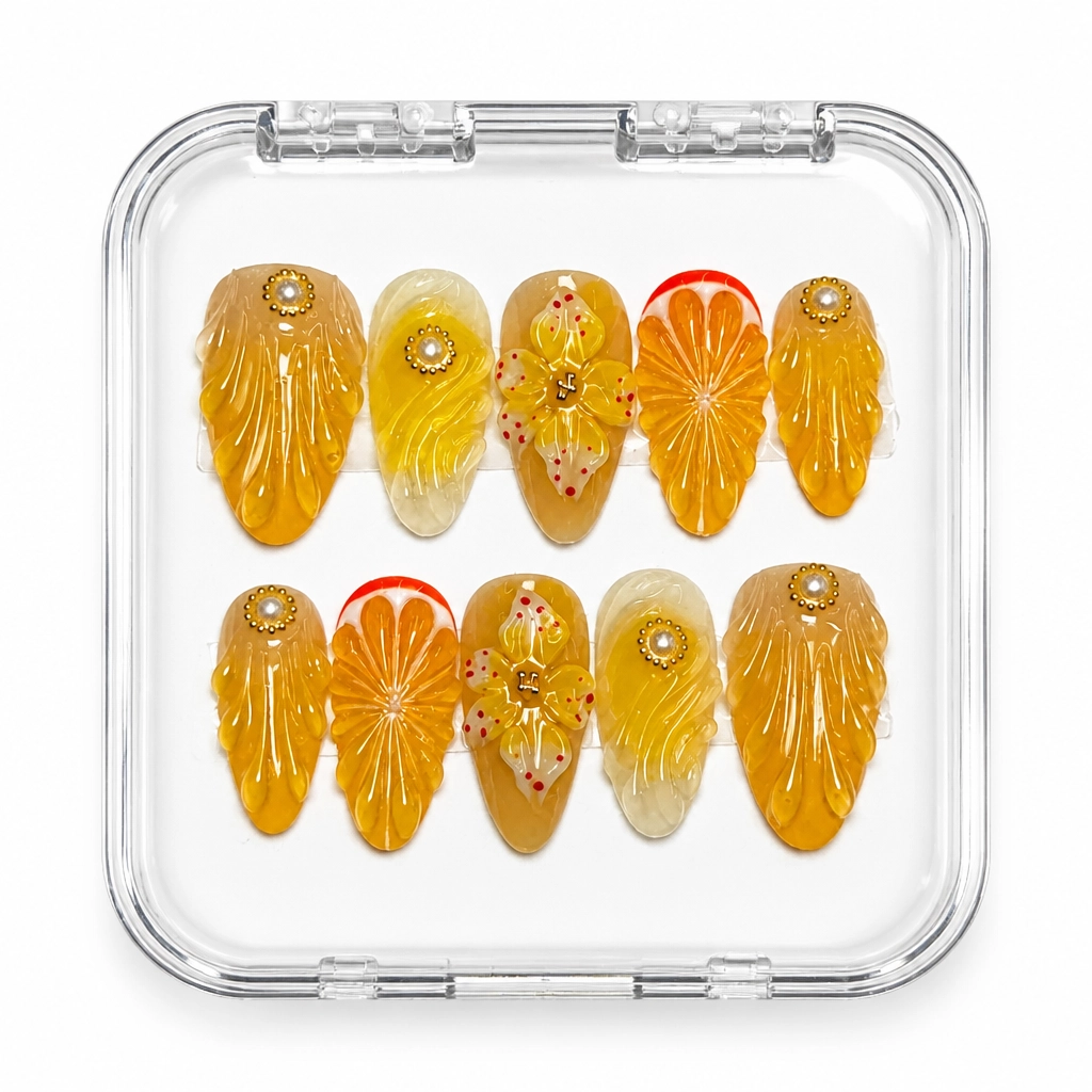Press-on Nails Wholesale $11.90 Citrus Blossom by Yabe Vietnam