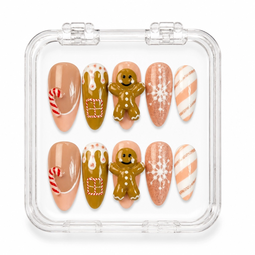 Press-on Nails Wholesale $11.90 Gingerbread Delight by Yabe Vietnam