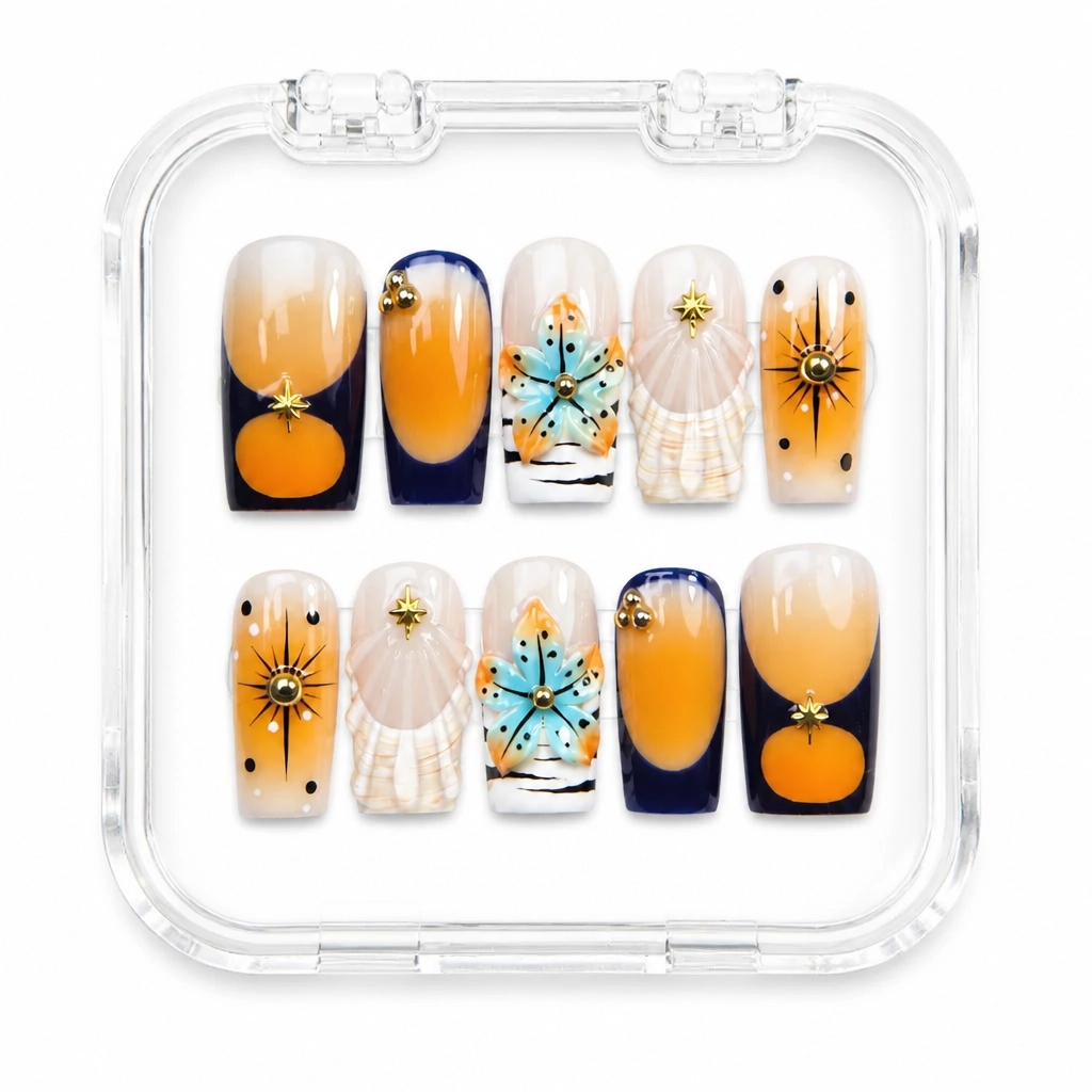 Press-on Nails Wholesale $11.90 Tropical Sunburst by Yabe Vietnam