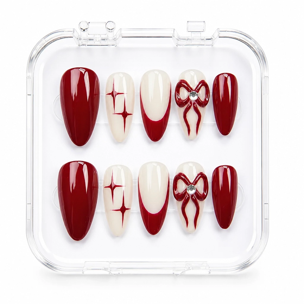 Press-on Nails Wholesale $11.90 Crimson Coquette by Yabe Vietnam