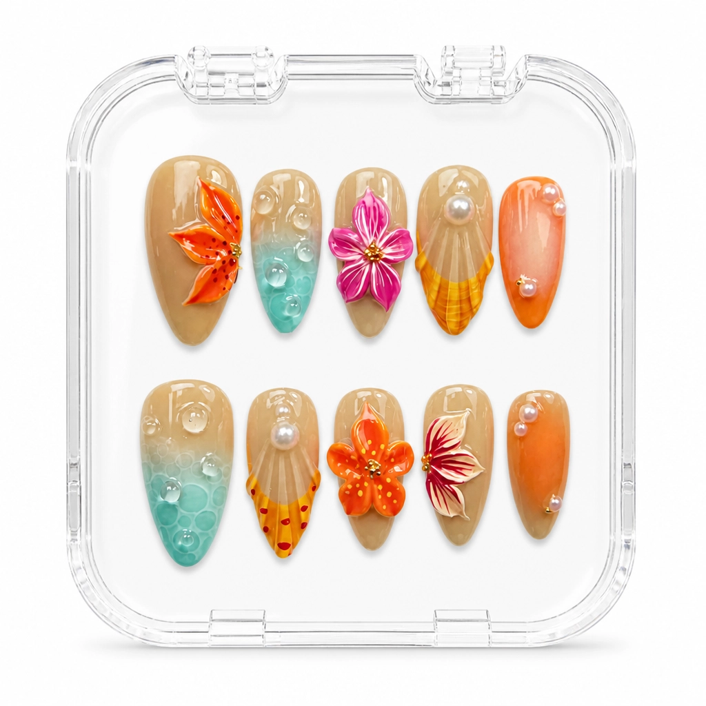 Press-on Nails Wholesale $11.90 Tropical Bloom by Yabe Vietnam