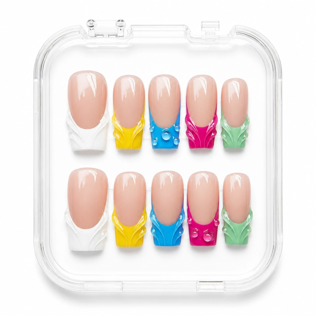 Press-on Nails Wholesale $11.90 Rainbow Droplet by Yabe Vietnam