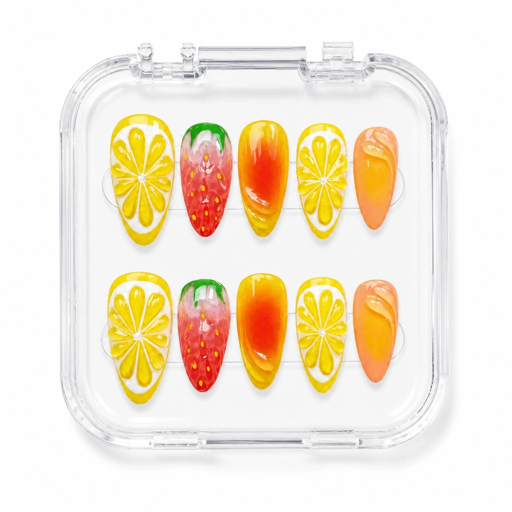 Press-on Nails Wholesale $11.90 Citrus Delight by Yabe Vietnam
