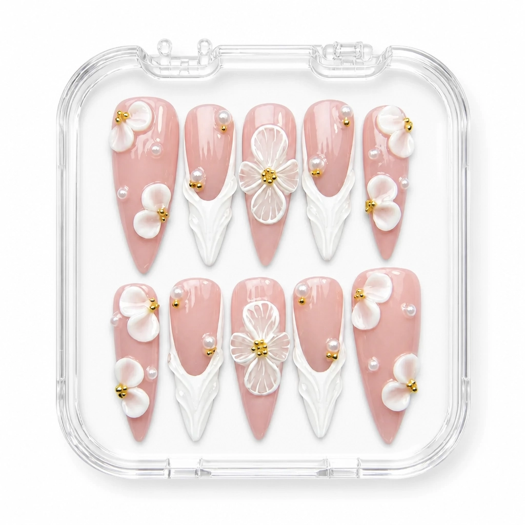 Press-on Nails Wholesale $11.90 Blossom Elegance by Yabe Vietnam