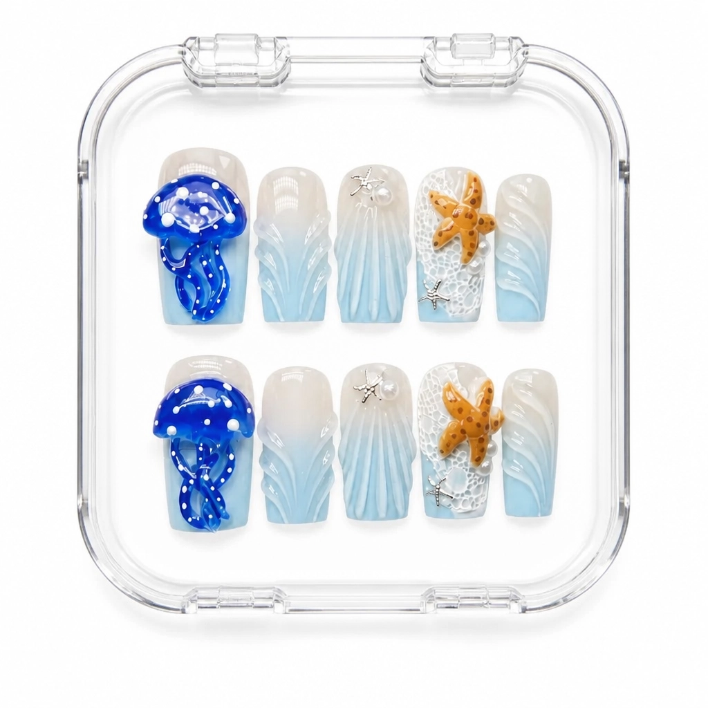 Press-on Nails Wholesale $11.90 Oceanic Elegance by Yabe Vietnam