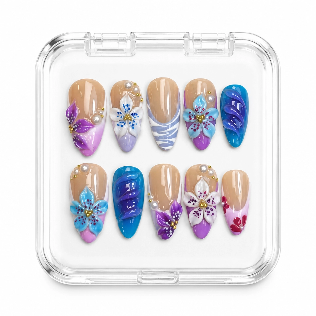 Press-on Nails Wholesale $11.90 Floral Elegance by Yabe Vietnam