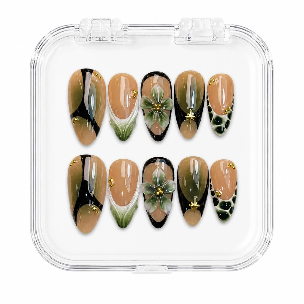 Press-on Nails Wholesale $11.90 Emerald Enchantment by Yabe Vietnam