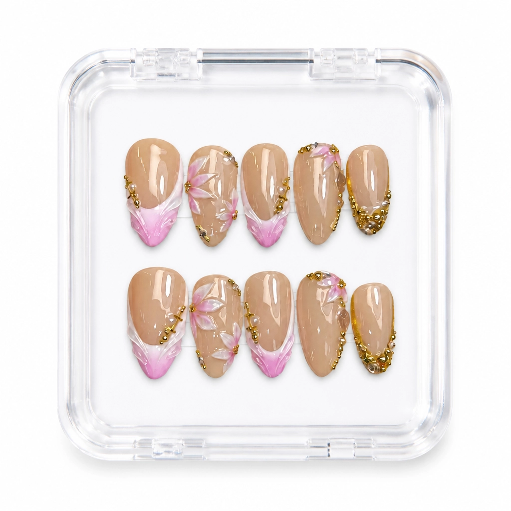 Press-on Nails Wholesale $11.90 Blush Pearl Bloom by Yabe Vietnam