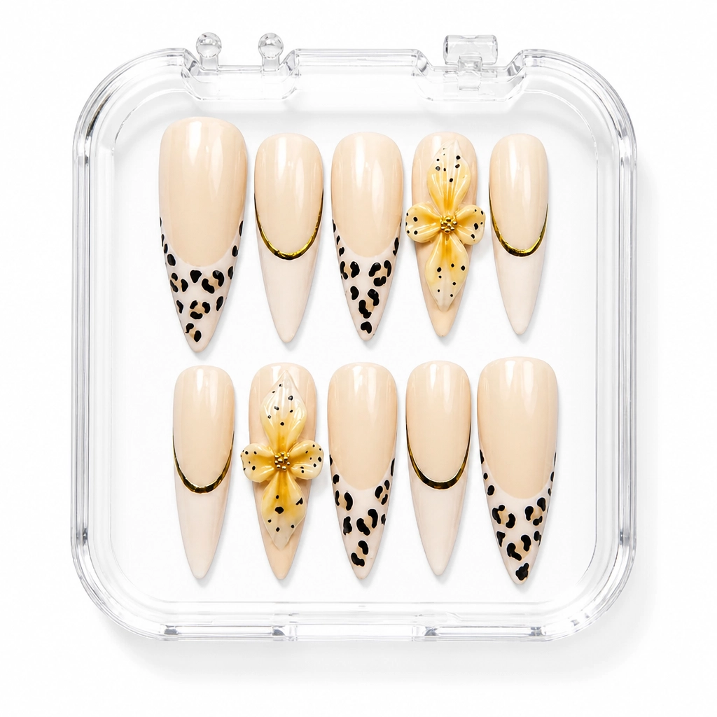 Press-on Nails Wholesale $11.90 Wild Leopard Bloom by Yabe Vietnam