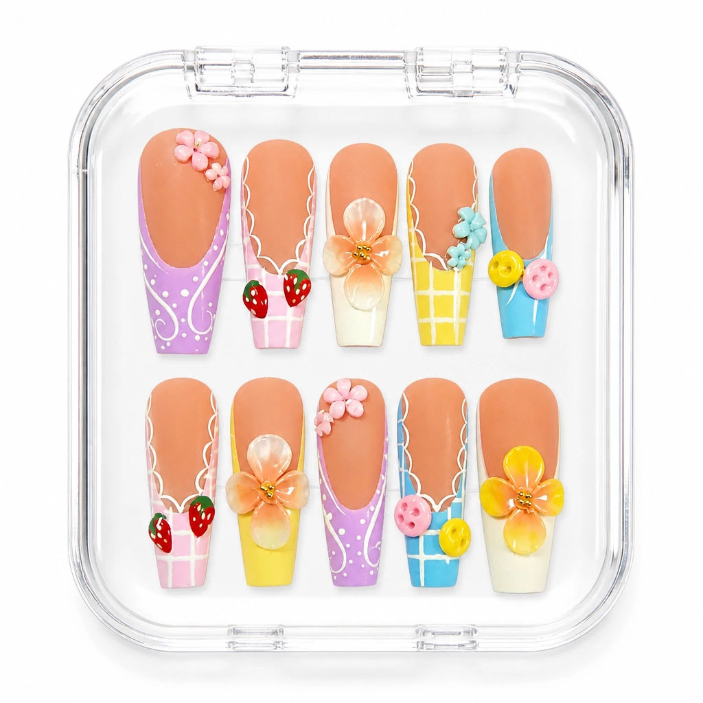 Press-on Nails Wholesale $11.90 Pastel Picnic by Yabe Vietnam