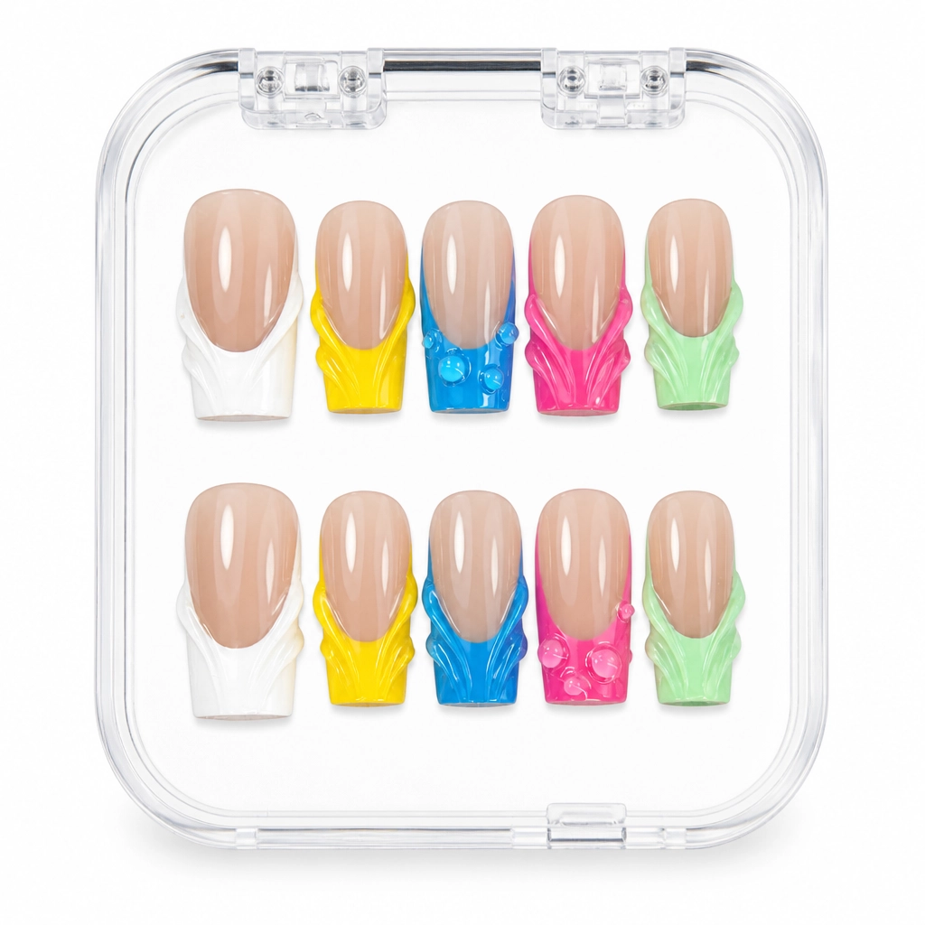 Press-on Nails Wholesale $11.90 Vibrant Splash by Yabe Vietnam