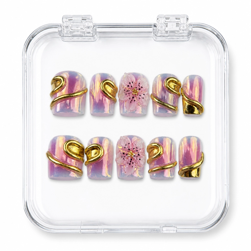 Press-on Nails Wholesale $11.90 Gold Blossom Dream by Yabe Vietnam