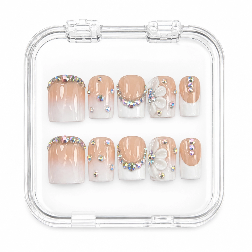 Press-on Nails Wholesale $11.90 Floral Crystal Dream by Yabe Vietnam