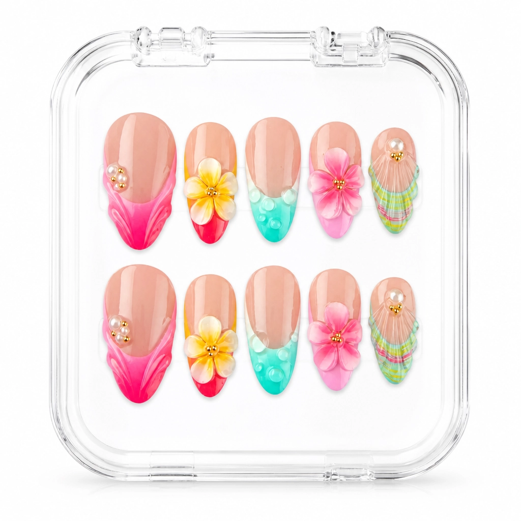 Press-on Nails Wholesale $11.90 Tropical Sunset by Yabe Vietnam