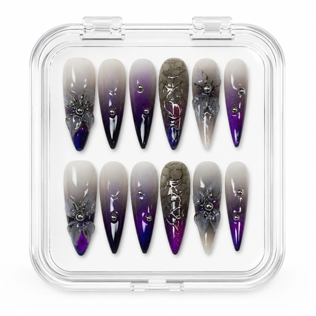 Press-on Nails Wholesale $11.90 Amethyst Bloom by Yabe Vietnam