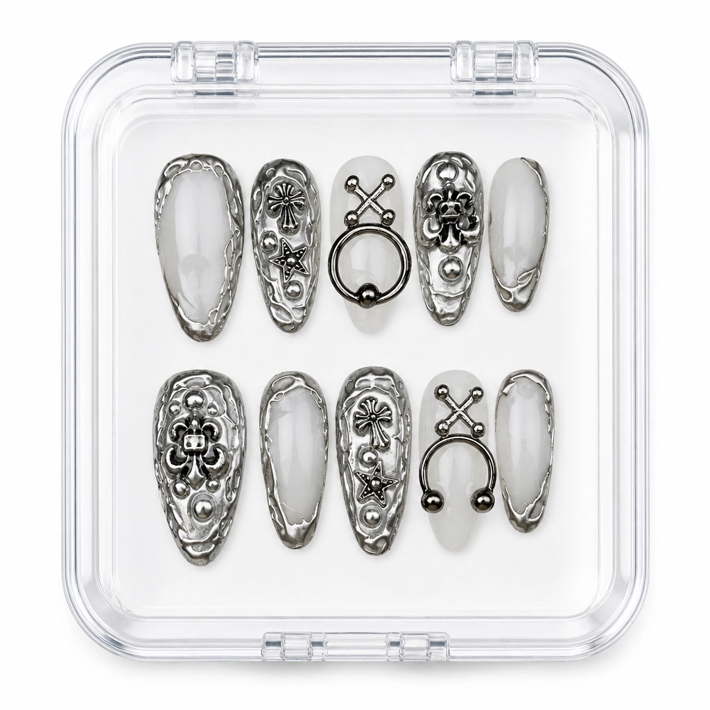 Press-on Nails Wholesale $11.90 Cyberpunk Chrome by Yabe Vietnam