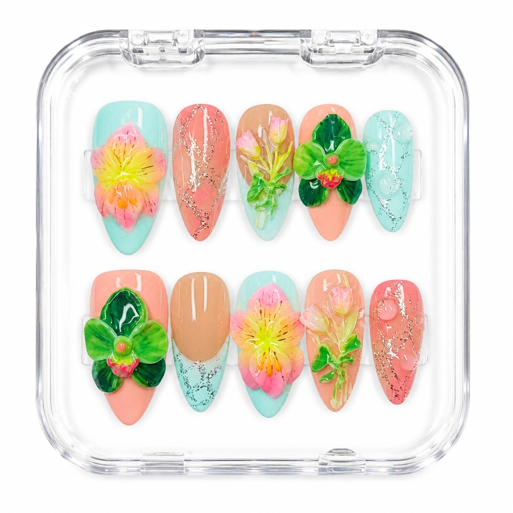 Press-on Nails Wholesale $11.90 Orchid Bloom by Yabe Vietnam