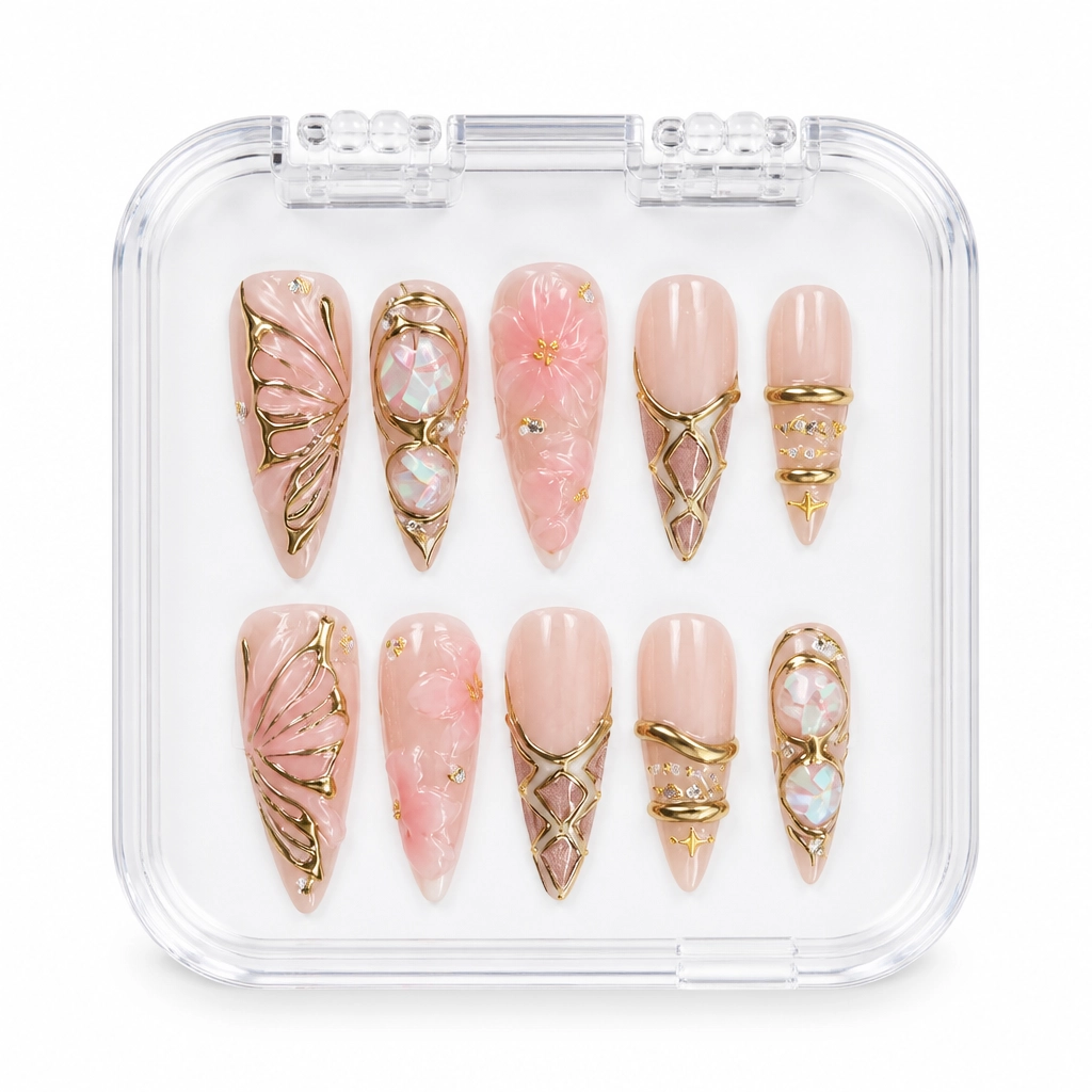 Press-on Nails Wholesale $11.90 Blossom Queen Wings by Yabe Vietnam
