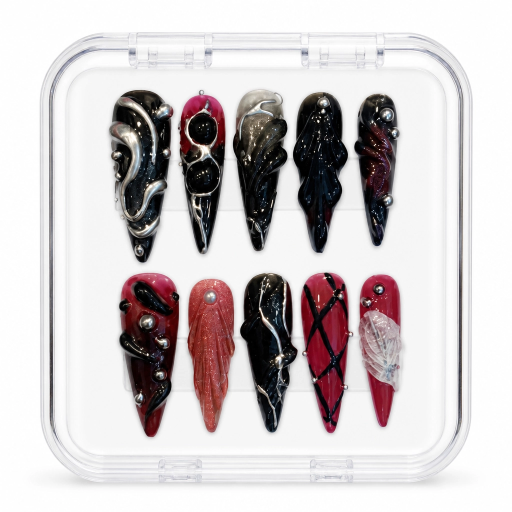 Press-on Nails Wholesale $11.90 Crimson Elegance by Yabe Vietnam