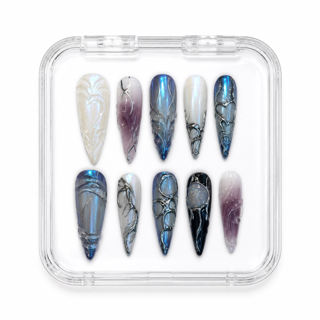 Press-on Nails Wholesale $11.90 Cosmic Marble by Yabe Vietnam