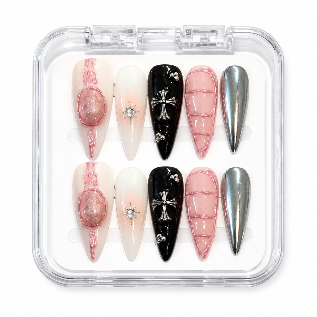 Press-on Nails Wholesale $11.90 Midnight Rose Luxe by Yabe Vietnam